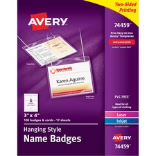 Avery AVE74459 Laser/Inkjet Badge Insert