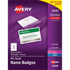 Avery AVE74549 Laser/Inkjet Badge Insert